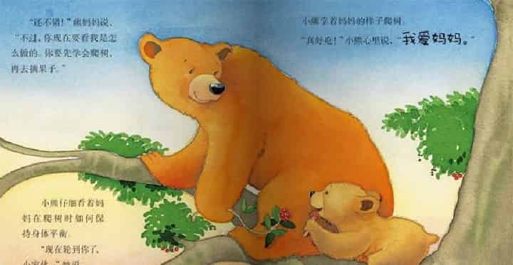 我爱妈妈-小熊爬树摘果子