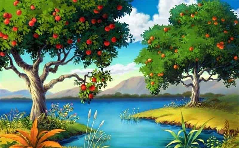 宝石河边的苹果树