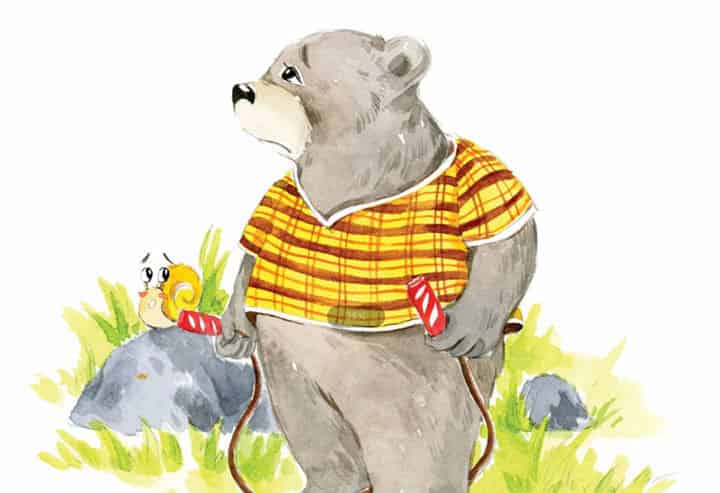 背着锅盖跳绳的熊