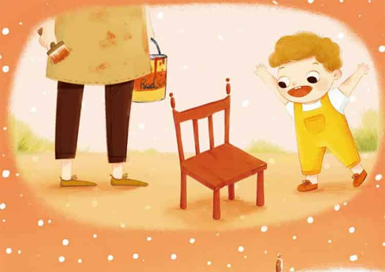 山坡下的小木椅