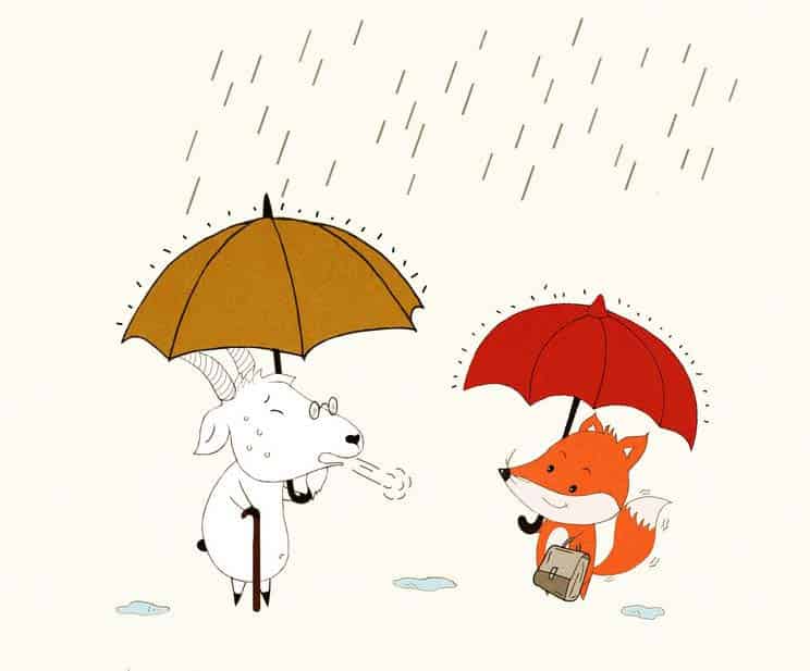 小狐狸与红雨伞