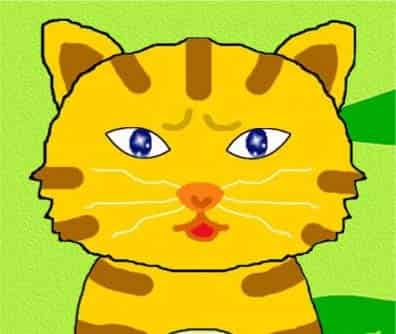 小花猫照镜子
