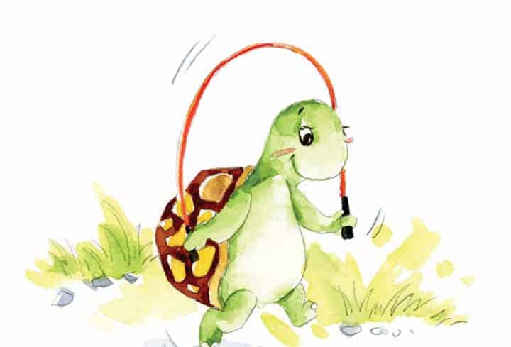 背着锅盖跳绳的熊