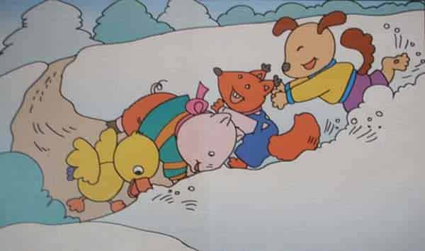 小动物扫雪的故事:雪中小路 小动物扫雪的故事:雪中小路